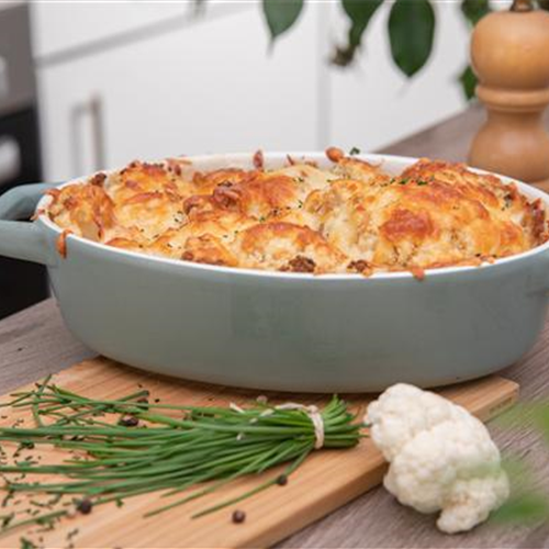 Feuriges Blumenkohl-Gratin